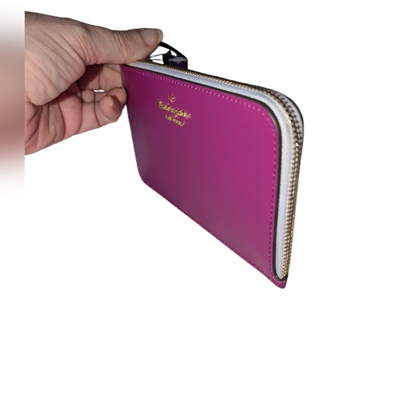 NWT Kate Spade Bicolor L zip Wristlet in Baja Rose - Picture 4 of 12